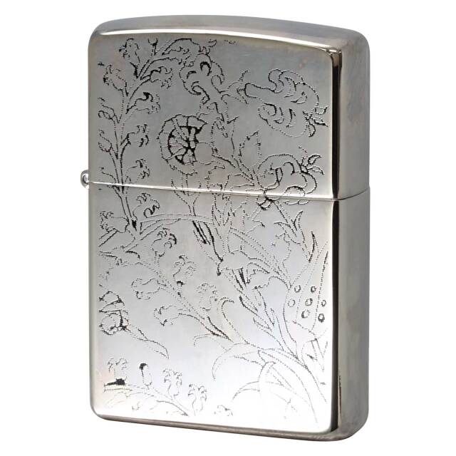 絶版/ヴィンテージ Zippo ジッポー 中古 2003年製造 ZIPPO Paul Smith ポール・スミス 試作品 花柄 銀メッキ  [S]ほぼ新品同様