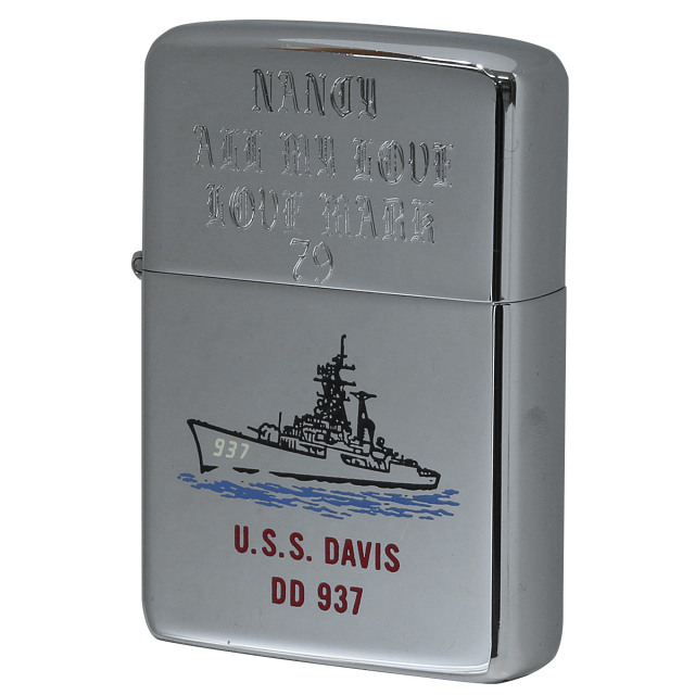 絶版/ヴィンテージ Zippo ジッポー 中古 1978年製造 USS Davis DD-937 アメリカ海軍 駆逐艦  [C]使用感あり傷汚れあり
