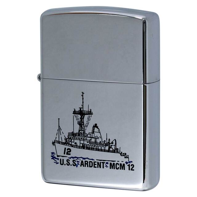 絶版/ヴィンテージ Zippo ジッポー 中古 2002年製造 USS Ardent MCM-12 アメリカ海軍 機雷掃討艦  [S]ほぼ新品同様