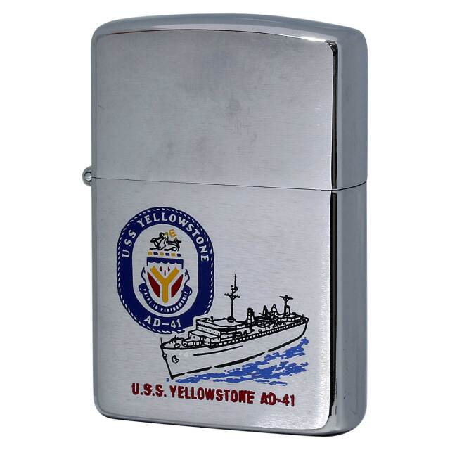 絶版/ヴィンテージ Zippo ジッポー 中古 1992年製造 USS Yellowstone AD-41 アメリカ海軍 駆逐艦母艦  [S]ほぼ新品同様
