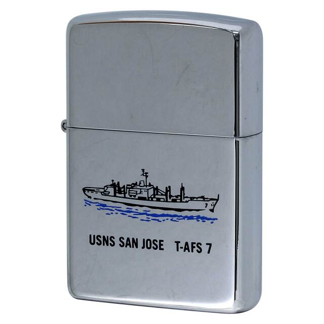 絶版/ヴィンテージ Zippo ジッポー 中古 2002年製造 USNS San Jose T-AFS-7 アメリカ海軍 戦闘補給艦  [S]ほぼ新品同様
