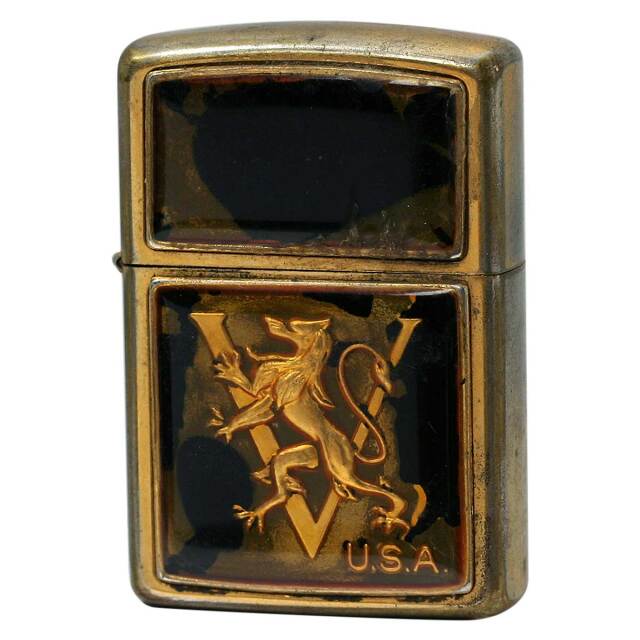 絶版/ヴィンテージ Zippo ジッポー 中古 1994年製造 金メッキ エポキシ 紋章  [C]使用感あり傷汚れあり