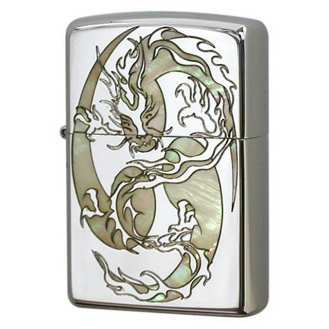 Zippo ジッポー DRAGON SHELLY ドラゴン シェル 貝 象嵌 DGS-A メール便可