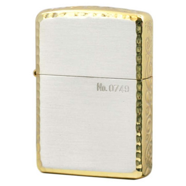 Zippo ジッポー アーマー 162 3面彫刻 コーナーリューター加工 金銀コンビメッキ シリアル番号 SG
