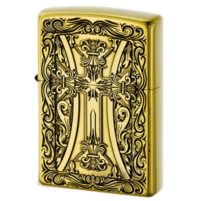 Zippo ジッポー クロス 十字架 Cross アラベスク 唐草 クラッシック クロス ブラス古美 Classic Cross B メール便可
