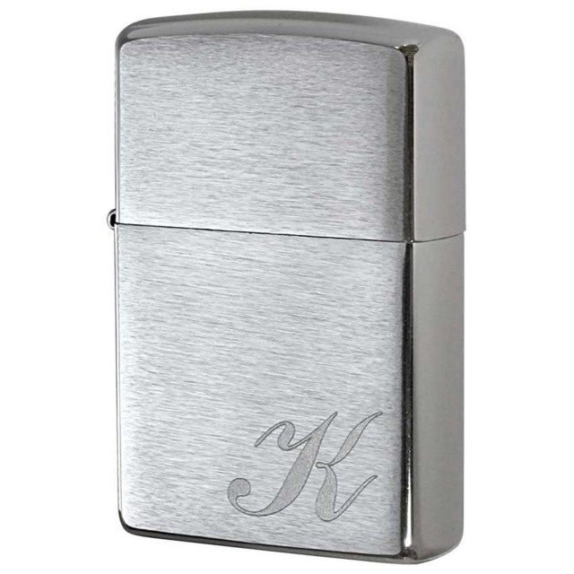 Zippo ジッポー イニシャル アルファベット レーザー US加工 K メール便可