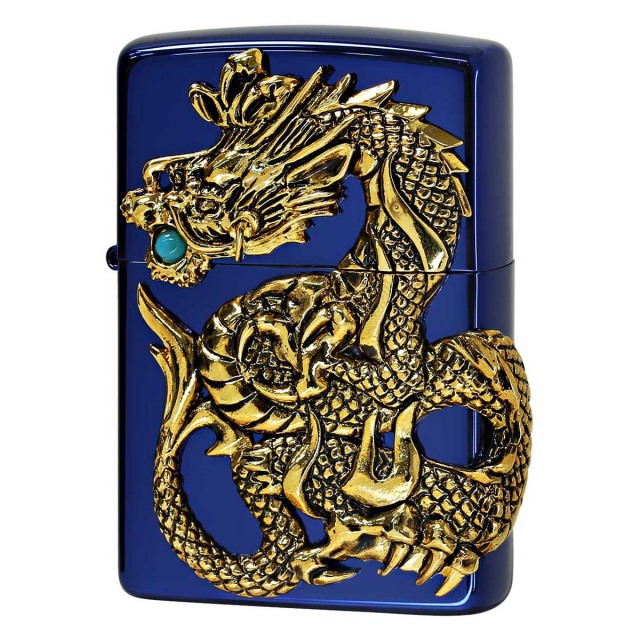 Zippo ジッポー 限定100個 ドラゴンメタル ターコイズ 龍 天然石 ブルー DRAGON METAL Turquoise シリアル番号 ブルー