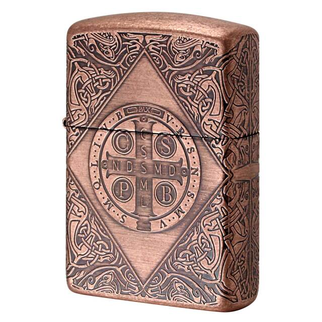 Zippo ジッポー ARMOR アーマー クロス 十字架 Cross ベネディクトクロス 銅イブシバレル CIB