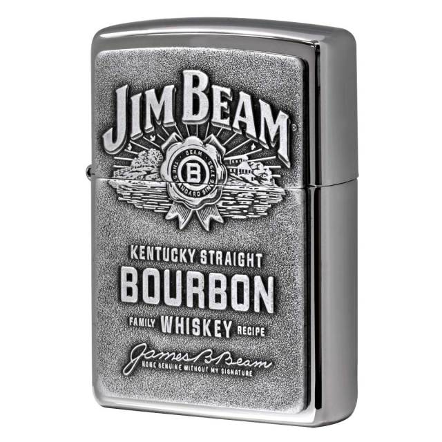 Zippo ジッポー ジムビーム 酒 ロゴ クロムメッキ エンブレム貼り Jim Beam Pewter Emblem 250JB.928