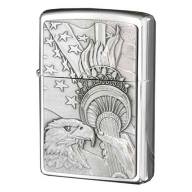 Zippo ジッポー イーグル アメリカ国旗 自由 愛国 Sometihing Patriotic ブラッシュドクローム 20895 メール便可