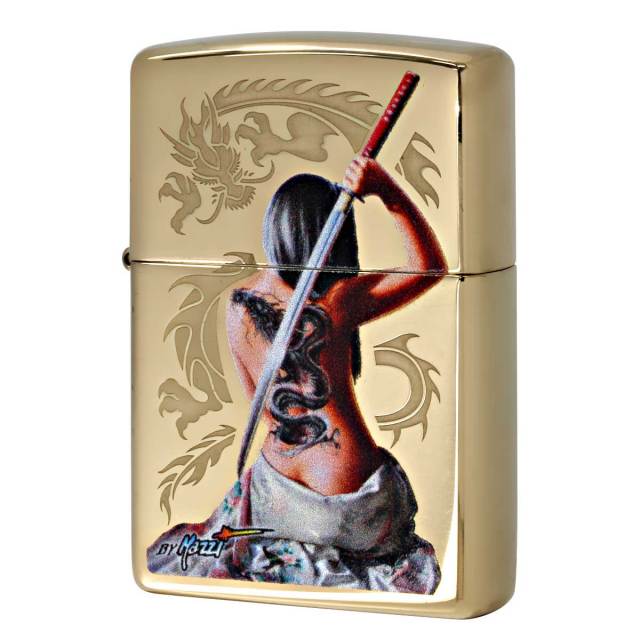 Zippo ジッポー クラウディオ マッツィ Claudio Mazzi Women Sword Dragon 鏡面 ポリッシュ ブラス 29668