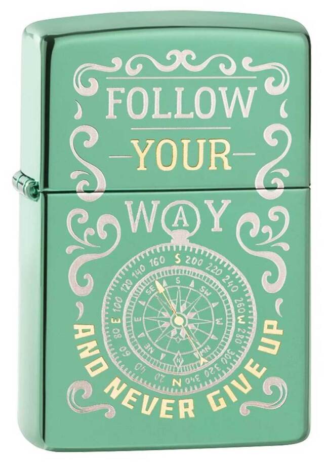 Zippo ジッポー Follow Your Way Never Give Up Compass 49161 メール便可