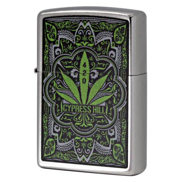 Zippo ジッポー サイプレス・ヒル マリファナ リーフ 葉 Cypress Hill Marijuana Leaf ストリートクローム 49010 メール便可