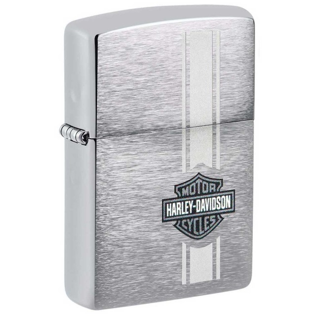 Zippo ジッポー ハーレーダビッドソン ロゴ アメリカモデル バイク 二輪 モーターサイクル  Harley Davidson ブラッシュドクローム 49828 メール便可