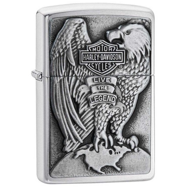 Zippo ジッポー ハーレーダビッドソン ロゴ アメリカモデル バイク 二輪 モーターサイクル  Harley Davidson EMBLEM ブラッシュドクローム 200HD.H231