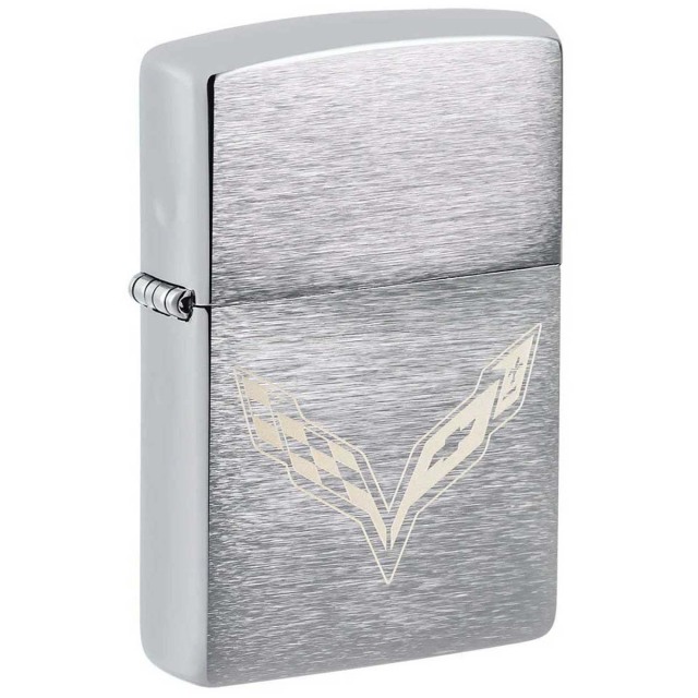 Zippo ジッポー シボレー コルベット ゼネラルモーターズ アメリカ 自動車 Chevrolet Corvette ブラッシュドクローム 49832 メール便可