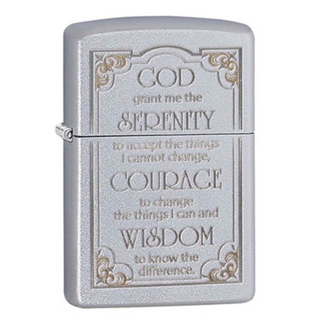 Zippo ジッポー ニーバーの祈り SERENITY PRAYER サテンクローム 28458 メール便可