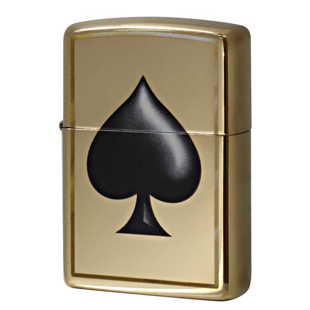 Zippo ジッポー トランプ柄 スペード Black Spade 鏡面 ポリッシュ ブラス 29094 メール便可