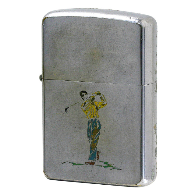 絶版/ヴィンテージ Zippo ジッポー 中古 1960年製造 スポーツシリーズ ゴルファー  [C]使用感あり傷汚れあり