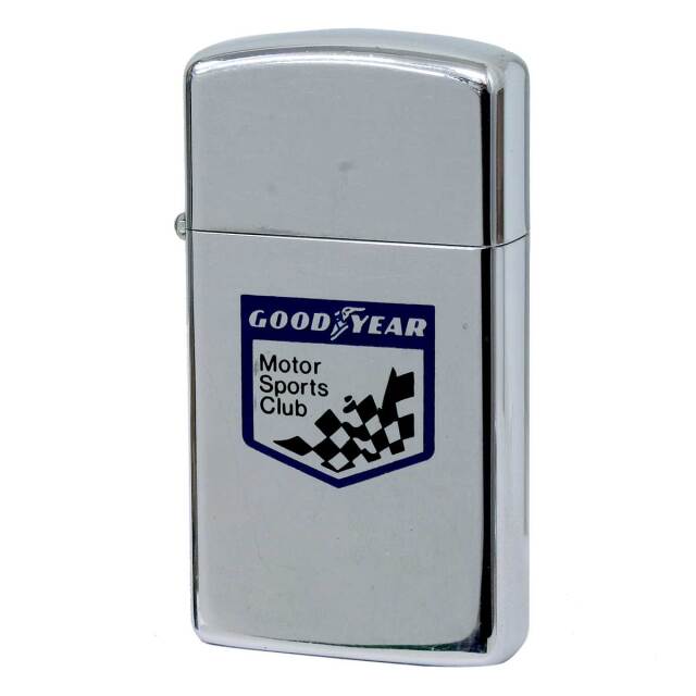 絶版/ヴィンテージ Zippo ジッポー 中古 1975年製造 スリム GOOD YEAR Motor Sports Club  [C]使用感あり傷汚れあり