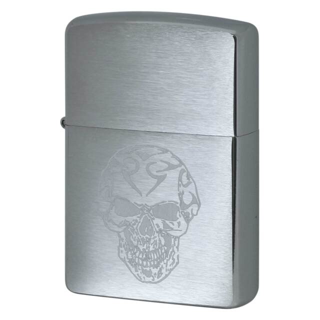 絶版/ヴィンテージ Zippo ジッポー 中古 2006年製造 SKULL ZIPPO CA-17871 WH 腕時計セット  [N]未使用・新品
