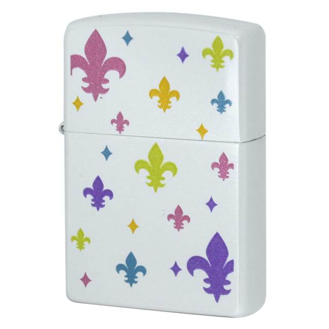 絶版/ヴィンテージ Zippo ジッポー 中古 2006年製造 ホワイトユリ CA-17871 WH 腕時計セット  [N]未使用・新品