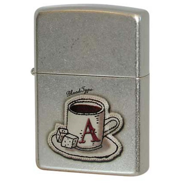 Zippo ジッポー 血液型 コーヒーカップ 銀メッキ バレル加工 A型 メール便可
