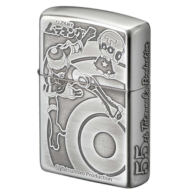 Zippo ジッポー タツノコプロ 55周年記念 アニメ キャラ とんでも戦士 ムテキング 銀いぶし オフィシャルライセンス品 70254 メール便可