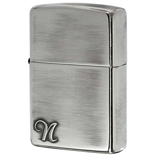 Zippo ジッポー アルファベット イニシャル The alphabet N シルバーいぶし 80022 メール便可