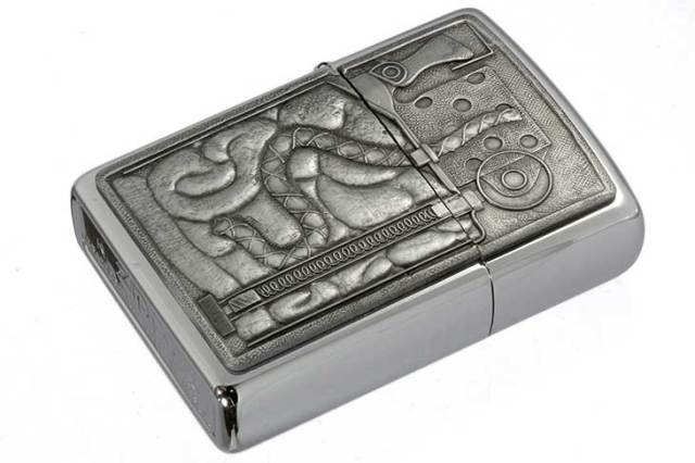 Zippo ジッポー 絶版・1995年製造 インサイドユニット X-RAY エンブレム貼り SV メール便可