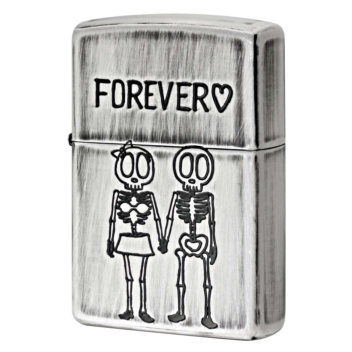 Zippo ジッポー スカル 骸骨 ユーズド仕上げ FUNNY SKULL Forever Love. 骨になっても永遠の愛 2UDS-FOREVER
