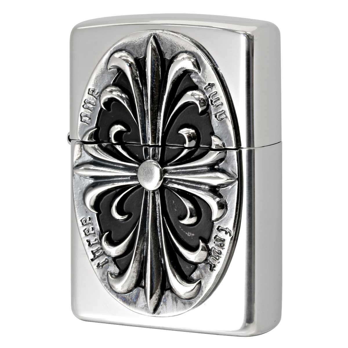 Zippo ジッポー クロス 十字架 Cross 銀メッキ いぶし仕上げ Metal EMBLEM 2SIM-CROZS