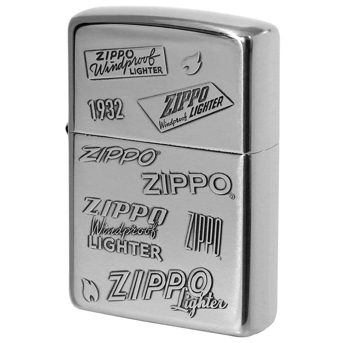 Zippo ジッポー 歴代 ジッポー ロゴ 両面加工 銀メッキいぶし ZIPPO LOGO  2SI-ZLOGO