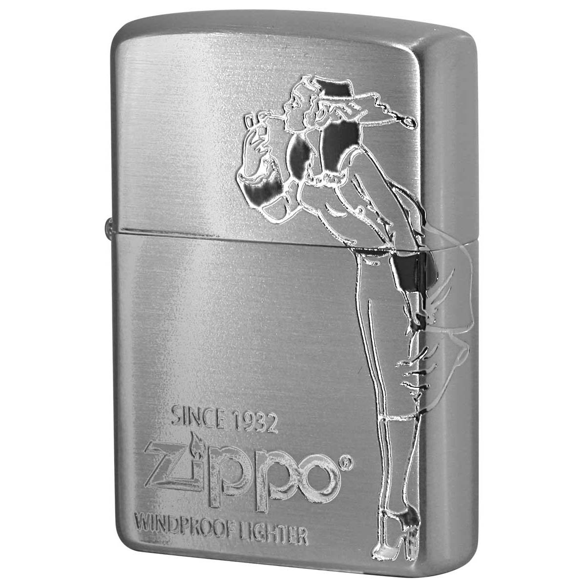 Zippo ジッポー ウインディ ウインドプルーフ レディ オールドデザイン 2面連続デザイン 銀メッキ OLD DESIGN  Windy 2SS-WINDY