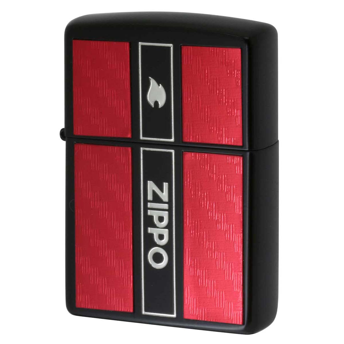 Zippo ジッポー カーボン 炎 アイコンフレーム ジッポ ロゴ レッド CARBON SERIES Ver.2 2BK-REDCAEBONZ