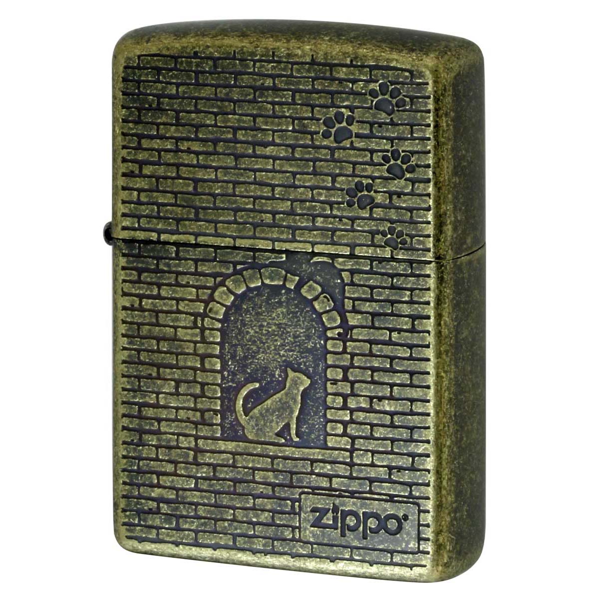 Zippo ジッポー ネコ 猫 Cat 窓辺に猫 真鍮バレル CAT Series Cat in brick window 2BIB-BLOCKCAT メール便可