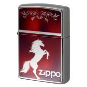 Zippo ジッポー #200 馬 ホースデザイン シルエット レッド TiSV_HOSE-MRD