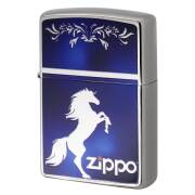 Zippo ジッポー #200 馬 ホースデザイン シルエット ブルー TiSV_HOSE-MBL