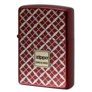 Zippo ジッポー #200B 切子柄 七宝 吉祥文様 ZIPPO LOGO エンブレム貼り レッド 7HEM_IRD