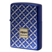 Zippo ジッポー #200B 切子柄 七宝 吉祥文様 ZIPPO LOGO エンブレム貼り ブルー 7HEM_IBL
