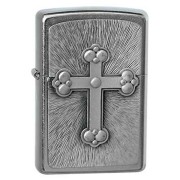 ヨーロッパ直輸入Zippo ジッポー ゴシッククロス 十字架 Gothic Cross エンブレム貼り 1300081
