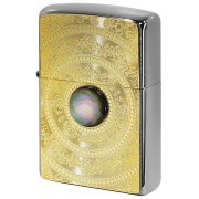 Zippo ジッポー 黒蝶貝 パール Mother of Pearl ＃200 ゴールドプレート ニッケルメッキ 2MP-MoP BK GP メール便可