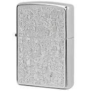 Zippo ジッポー アラベスク 唐草 #200 メタルプレート ブラッシュドクローム 2MP-アラベスクC SV メール便可