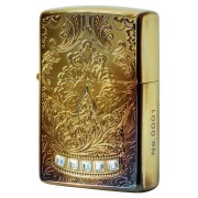 Zippo ジッポー 王冠 クラウン メタル ラインストーン ブラスいぶし The Crown Brass Oxidized シリアル番号 A