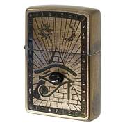 Zippo ジッポー ビンテージ風 ユーズド エジプト神話 天然石 オニキス ホルス V・Horus メール便可