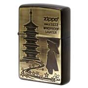 Zippo ジッポー アンテーク風 和柄 Antique style 五重塔 メール便可
