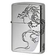 Zippo ジッポー 龍 ドラゴン 2面連続加工 銀メッキ いぶし仕上げ Tiger & Dragon 2SI-DR2