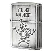 Zippo ジッポー スカル 骸骨 ユーズド仕上げ FUNNY SKULL You are not alone. 君はひとりじゃない 2UDS-ALONE