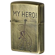 Zippo ジッポー スカル ドクロ 骸骨 真鍮 ブラス ユーズド仕上げ FUNNY SKULL USED FINISH MY HERO マイヒーロー 2UDB-MY HERO メール便可