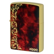 Zippo ジッポー 大理石調 レッドマーブル アラベスク 唐草 金メッキ Marble Arabesque 2G-REDARZ
